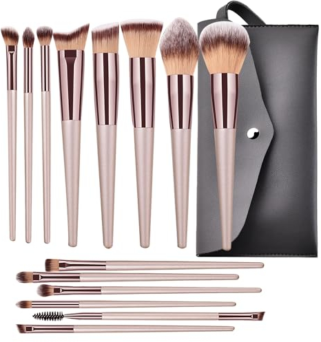 14 Stück Make Up Pinsel Set, Professionelles Pinselset Makeup für Augen und Gesicht, Foundation Brush mit storage bag Lidschatten Pinselset,Foundation Concealer Rouge Lidschatten Makeup Pinsel