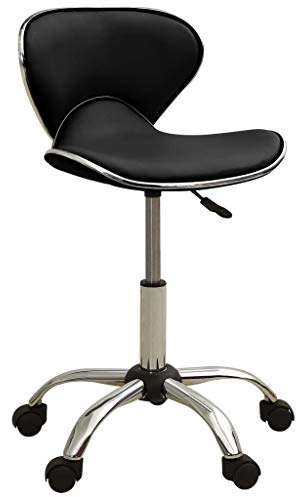 vidaXL Tabouret de Salon et Spa Chaise de Beauté Tabouret de Coiffure Chaise de Travail Pivotante Réglable Intérieur Noir Similicuir