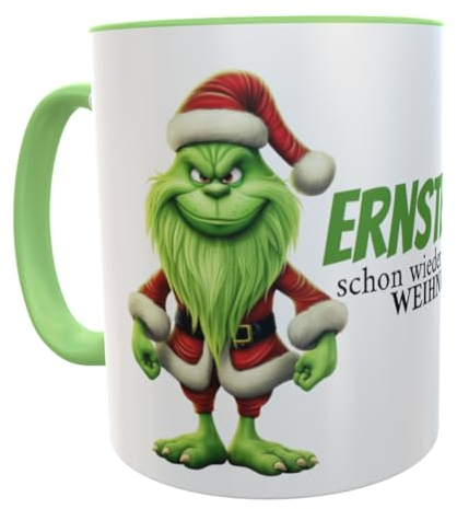 Kilala Weihnachtstasse mit Motiv Ernsthaft schon wieder, Kaffeebecher mit lustigem Spruch, Weihnachtsmuffel Kaffeetasse, Glühweinbecher als Wichtelgeschenk oder zu Weihnachten