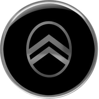 Citroen 3D New Logo Aufkleber, Schwarz, 52 mm