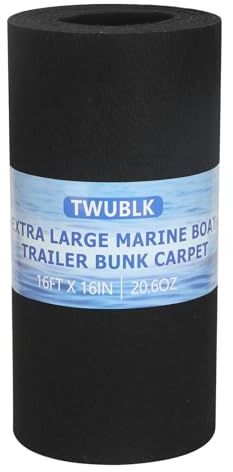 TWUBLK Alfombra extragrande de 16 pulgadas x 16 pies, acolchado de grado marino para remolques de barcos, rampas de motos acuáticas, garajes, muelles, literas (negro)
