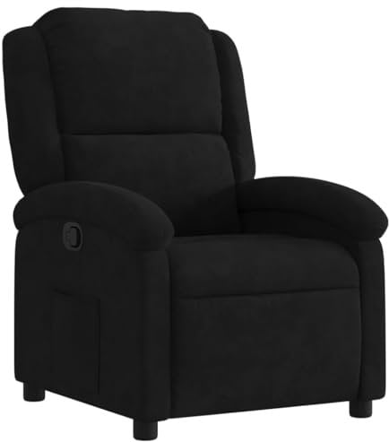 vidaXL Relaxsessel, Sessel mit Liegefunktion, Fernsehsessel Verstellbare Rückenlehne, Liegesessel Ruhesessel Polstersessel, Schwarz Samt