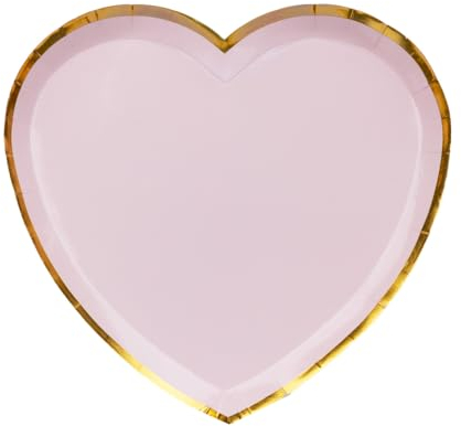 Talking Tables Platos de papel desechables con forma de corazón, vajilla decorativa para el día de San Valentín, aniversario, cumpleaños, boda, fiesta, 8 unidades