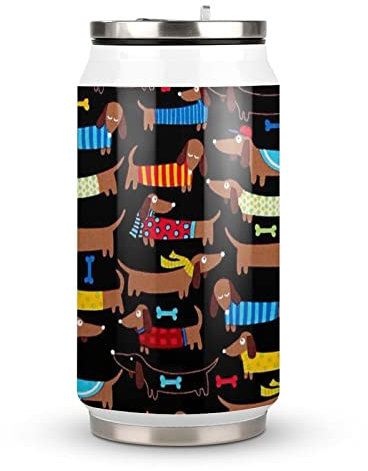 I Love My Dog Dachshunds Travel Mug with Lid Cup Insulated Tumbler Water Bottle Tea Cup For Women Men