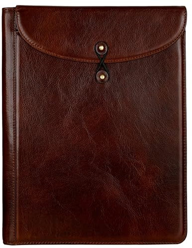 Time Resistance Leder-Aktentasche – Portfolio aus Vollnarbenleder – Dokumententasche - Tasche in Tablet-Größe