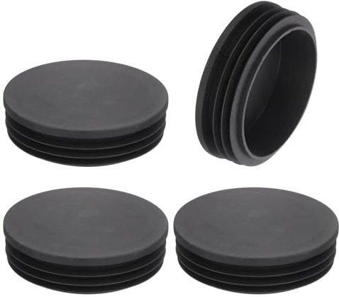 QUARKZMAN 4 Pcs Bouchon en Plastique Rond, Bouchons d'Extrémité de Tube Noirs, 100mm(3.94 Pouce) pour Pieds de Meubles, Protection de Glissement pour Chaise, Canapé, Table, Étagère