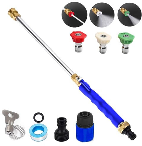 2024 Upgraded Jet Nozzle High Pressure Hose Nozzle for Garden Hose, Jetnozzle High Pressure Washer Tools with 3 Different Nozzles and Quick Connectors for Car Pet Patio Window Washing