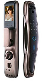 STRAFBRG Smart Door Handle Tuya Smart 3D Face Door Lock Security Face Camera Monitor Intelligent Fingerprint Password Biometric Electronic Key Unlock Anti-Theft Smart Door Locks(Gold-24-240-R)