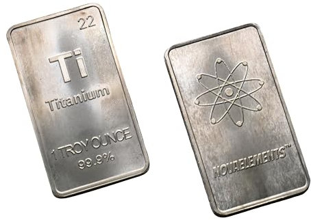 Titan-Barren, metallisches Titan, Titan-Barren 31,1 Gramm, Titan-Barren 1 Troy oz, für die Sammlung von Periodensystemen