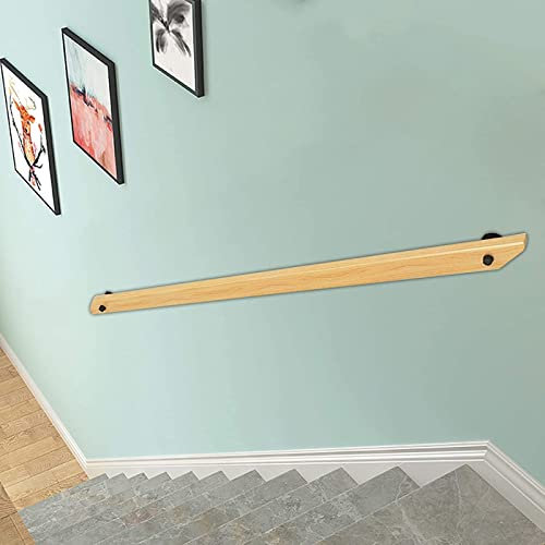 Treppenhandlauf, industrieller, an der Wand montierter Holzhandlauf, rutschfestes Geländer für Innentreppen, Haus gegen die Wand, Innen-Loft-Geländer für ältere Menschen, 30–600 cm (Größe: 5