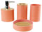 Hosoncovy Ensemble d'accessoires de salle de bain 4 pièces avec distributeur de savon, tasse de salle de bain, porte-savon, brosse à dents et support de dentifrice (Morandi Orange)