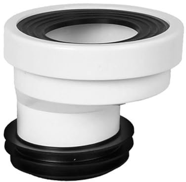 Toilet Pan Offset Connector Pipe, PVC Waste Drain Pipe Connector, WC Offset Drainage Pipe Connector, Hose Extends Connector, Soil Pipe Elbow Adaptor (2.5cm)