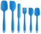 Lot de 6 spatules en silicone - Ustensiles de cuisine - Ustensiles de cuisine en silicone - Ustensiles de cuisine et mélange - Résistantes à la chaleur - Ustensiles de cuisine en silicone (bleu)