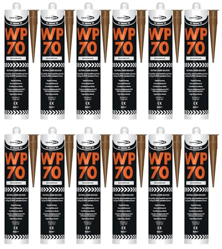 Bond It WP70 Neutral Cure Oxime Silicone Sealant – 12x Rosewood, 285ml | Professional-Grade Silicone Sealant | High Gloss – Flexible – Weatherproof | Sealant for Home – Building & Professionals Use