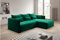 Modern Green Corner Sofa Bed with Storage Free Assembly & Delivery Comfortable Sleeper Sofa for Small Spaces