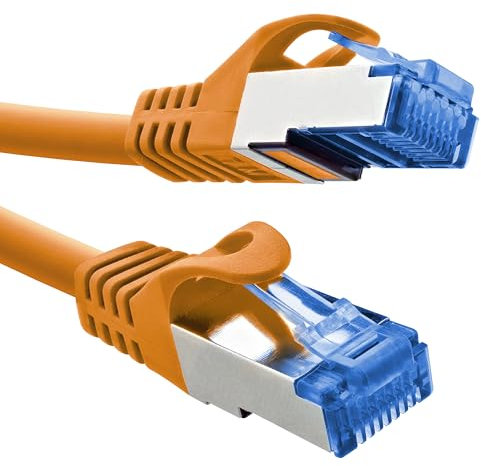 InLine Cavo patch, Cat.6A, S/FTP, TPE (LSZH), CCA, PoE, LAN, Ethernet, cavo di rete, RJ45 Gigabit, arancione, 1 m, 72601O