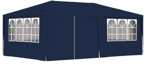 Myheimly Profi Partyzelt mit Seitenwänden UV-beständig Wasserbeständig Pavillon Festzelt Gartenpavillon Gartenzelt Garten Bierzelt Blau,4 x 6 m