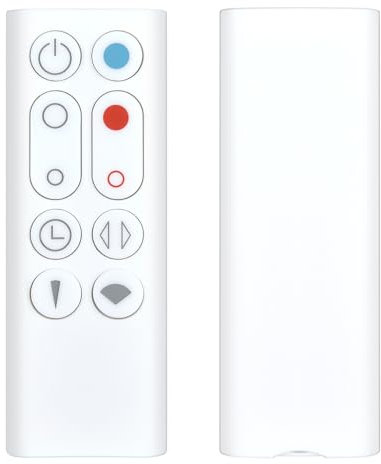 TCNOUMT New Replacement Remote Control Compatible with Dyson AM09 Desk Air Purifier Hot+Cool Tower Fan 966538-01, White, Non-metallic material, No magnetic attraction function