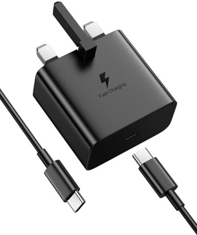 Samsung Fast Charger, 25W USB C Super Fast Charger for Samsung Galaxy S24/S24 Ultra/S23/S23+/S22 Ultra/S22+/S22/Note 10/20/S20/S21/S8/S7, PPS Fast Charger Plug with 2M Type-C Charger Cable KRSEUB
