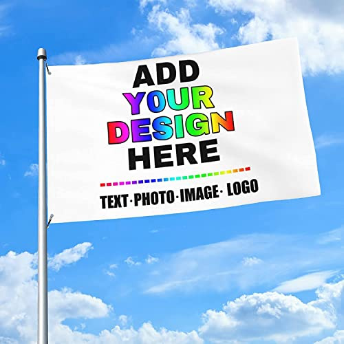 HUKQWX ersonalisierte Flagge, Fahne Selbst Gestalten, Fügen Sie Ihr eigenes Bild hinzu, Text, Personalisierte Wanddekoration Garten-Yard-Schild Camping Flagge - doppelseitig - 2.5X4 FT