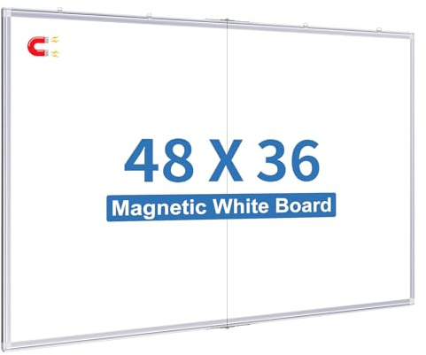 Magnetic Dry Erase White Board 48 x 36 Aluminum Frame
