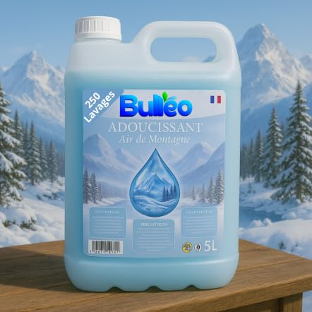 Adoucissant Ultra Concentré 5L – 250 Lavages 100% linge frais – Parfum Air de Montagne XXL