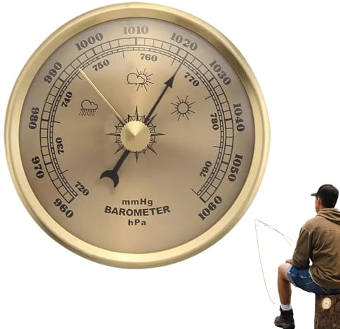 Genérico Barómetro Meteorológico,Indicador de Presión Atmosférica - Instrumento Meteorológico para Pesca Surf Camping Senderismo Navegación Lago | Hombres Mujeres Pescadores