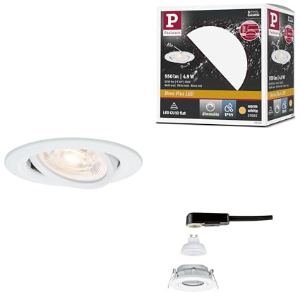 Paulmann LED Einbauleuchte Nova Plus GU10 Flat IP65 93 mm 4,9W 550lm 230V dimmbar 2700K Weiß matt 92414