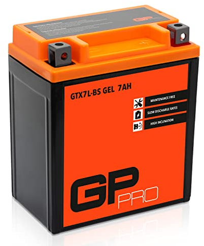 GP-PRO Gel Batterie 12V 7Ah GTX7L-BS Batterie scooter/moto, sans entretien scellée préchargée similaire YTX7L-BS / CTX7L-BS