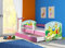 CLAMARO 'Fantasia Pink' 180 x 80 Kinderbett Set inkl. Matratze, Lattenrost und mit Bettkasten Schublade, mit verstellbarem Rausfallschutz und Kantenschutzleisten, Design: 29 Flugzeug