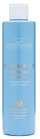 Maternatura, Beruhigendes Shampoo für empfindliche Kopfhaut mit Lavendel, lindert, beruhigt und reduziert Irritationen, mit Lavendelöl, Bio Beauty-Routine für empfindliche Kopfhaut, Bio, Made in Italy - 250 ml