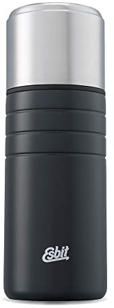 Esbit Isolierflasche Majoris mit Becher - Trinkflasche 500 ml aus Edelstahl in Schwarz - für warme und kalte Getränke