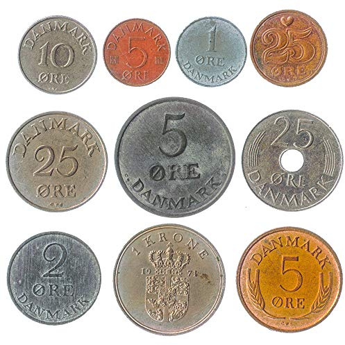 Hobby of Kings 10 Alte Münzen Aus Dänemark. 10 Sammlermünzen Dänischen Øre Krone. Perfekte Wahl Für Ihre Spardose, Münze Inhaber Und Münzenalbum