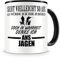 Samunshi® Jagen Tasse mit Spruch Geschenk für Mann Frau Oma oder Opa Kaffeetasse groß Lustige Tassen zum Geburtstag schwarz 300ml