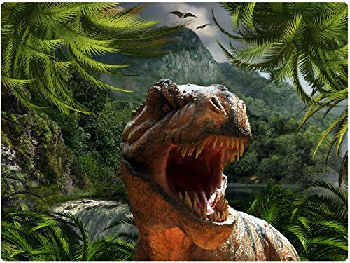 Design-Schreibtischunterlage | Verschiedene Motive | 4 Größen | extra dünn | rutschfest (T-Rex, 50 x 34 cm)