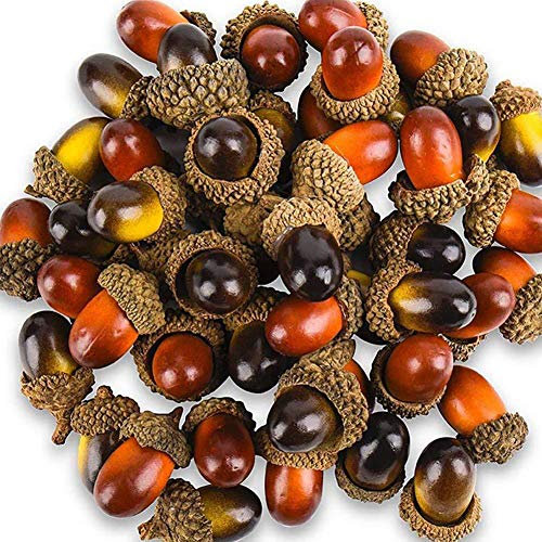 Vidillo Artifical Acorn,100 Pcs Fake Artifical Fruit Acorn Decor Crafting DIY Home Christmas Weeding,2 Color Artificial Lifelike Simuliation Small Acorn Set for Fall Table Scatter for Autumn Decor