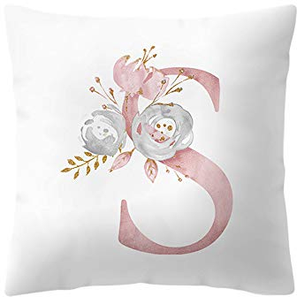 Xmiral Briefe Kissenbezug Weiß Englisch Alphabet Sofakissenbezug 45x45 cm(S)