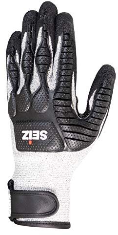 SEIZ LUGE 800270 universeller THL- und Arbeitshandschuh Gr. 7, Schwarz/Grau