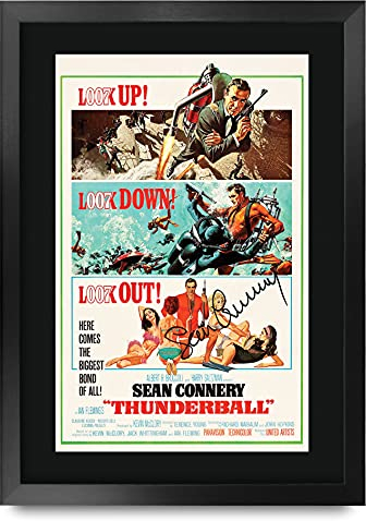 HWC Trading A3 FR James Bond - Thunder Movie Poster Sean Connery Signed Geschenk GESTALTET A3 Printed Autogramm Film Geschenke drucken Fotobildanzeige
