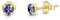 DTPsilver - Winzige Ohrringe 925 Sterling Silber Gelb Vergoldet mit Kristallen von Swarovski® Elements Runde Sehr kleine Ohrstecker - Durchmesser 4 mm - Farbe : Tansanit