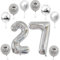 Haosell XL Folienballon 27, Silber, 32 Zoll, 1 Stück, Unisex-Kinder, Geburtstag, Kinder, 27-jährige, Geburtstag feiernde Personen, Luftballon, Nummerballon, Ballon