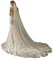 EllieHouse Damen Lange Kathedrale Länge 1 Tier Perle Hochzeit Brautschleier mit Metallkamm HD34, Elfenbein, 3 Meters