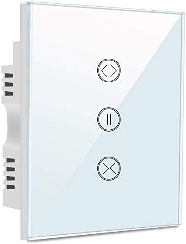 Jinvoo WiFi Roller Shutter Smart Blind Switch - Flush-Mounted Touchscreen Curtain Control, Support for Alexa/Google Home, Neutral Line Required