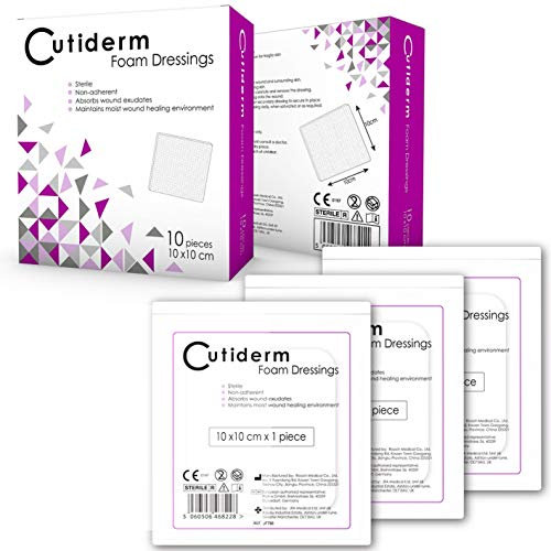 Cutiderm Foam Non-Adhesive Sterile Wound Dressing 10cm x 10cm - Pack of 10 Dressings
