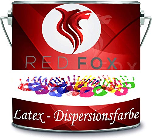 RED FOX Dispersionsfarbe strapazierfähige Latexfarbe Wandfarbe in vielen Premium Farben (2 l, Blau Grau)