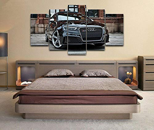 Leinwanddrucke 5 Stück Leinwand Bilder Wanddeko Wand Wohnzimmer Wanddekoration Rs3 Sportwagen Poster Deko Hd Poster Kunstwerke Malerei 150X80 cm Rahmenlos