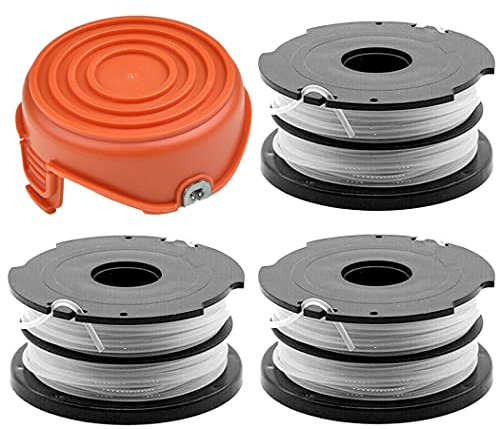 Odashen Kit de remplacement pour débroussailleuse Black & Decker GL675 GL680 GL685 GL686 GL687 GL690 1 capuchon de couverture, 3 bobines et fil