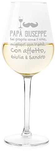 bubbleshirt Calice Vino Personalizzabile papà Festa del papà Sei Proprio Come Il Vino, Migliori con l'età ca 500 ml
