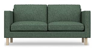 comfortly Ersatzbezug für 2-Sitzer-Sofa, handgefertigt, kompatibel mit Karlstad-Couch – nur Bezüge (strapazierfähig, grün)