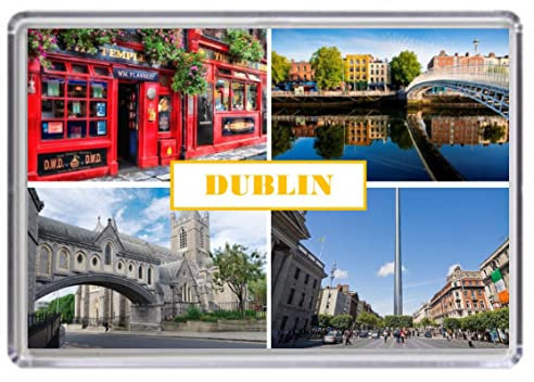 Dublin Ireland Souvenir Acrylic Fridge Magnet (Standard: 70x45mm), (Bul1)